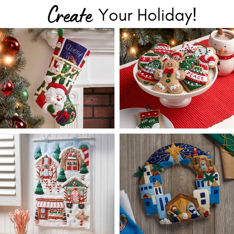 Bucilla Felt Applique Kit, 6 Piece Holiday Ornament Kit, Under The Sea - Image 3